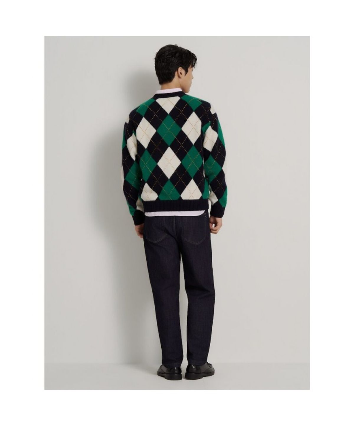 빈폴 멘(BEANPOLE MEN) 아가일 풀오버 니트  네이비