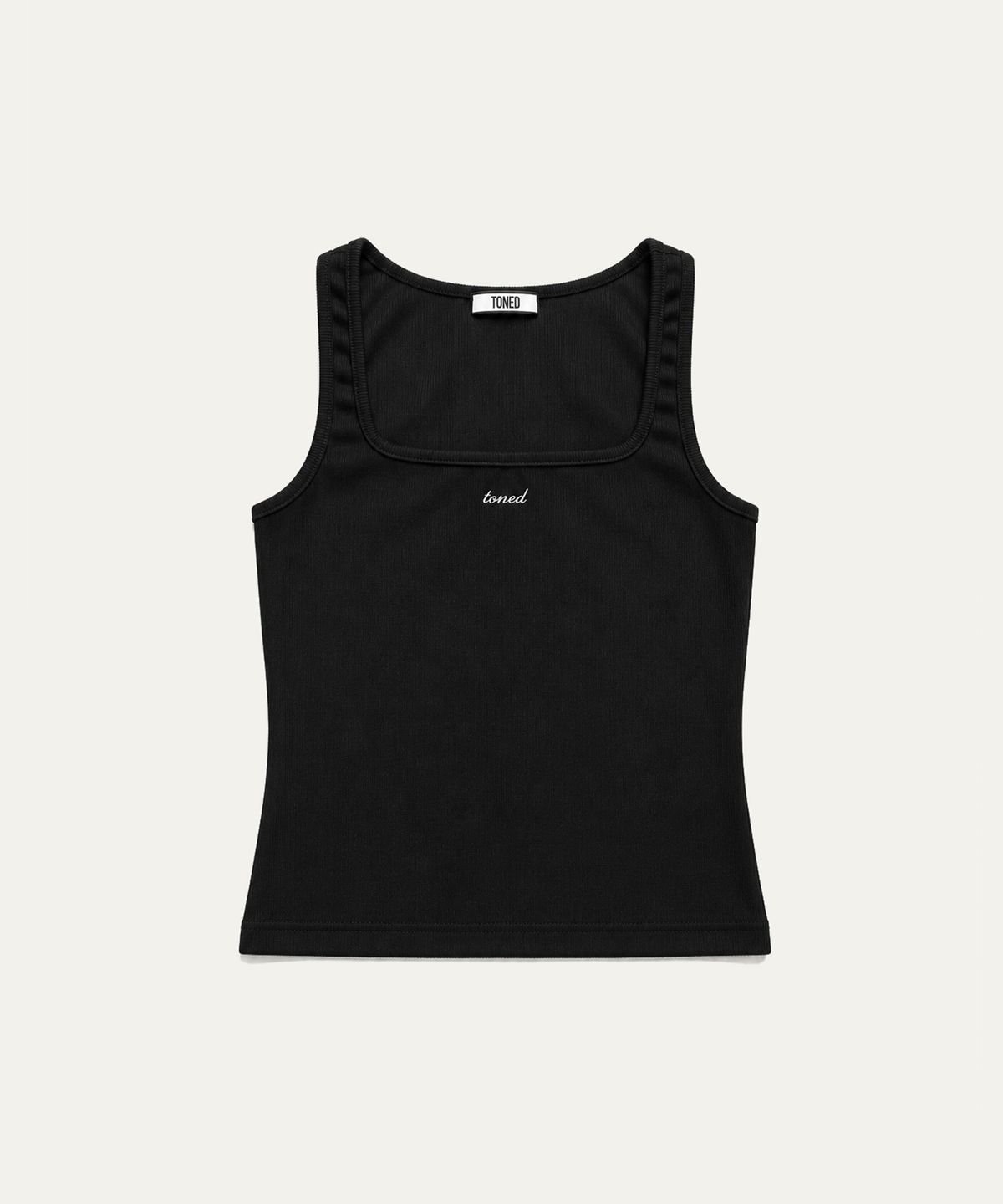 톤드(TONED) Square neck sleeveless top (black)