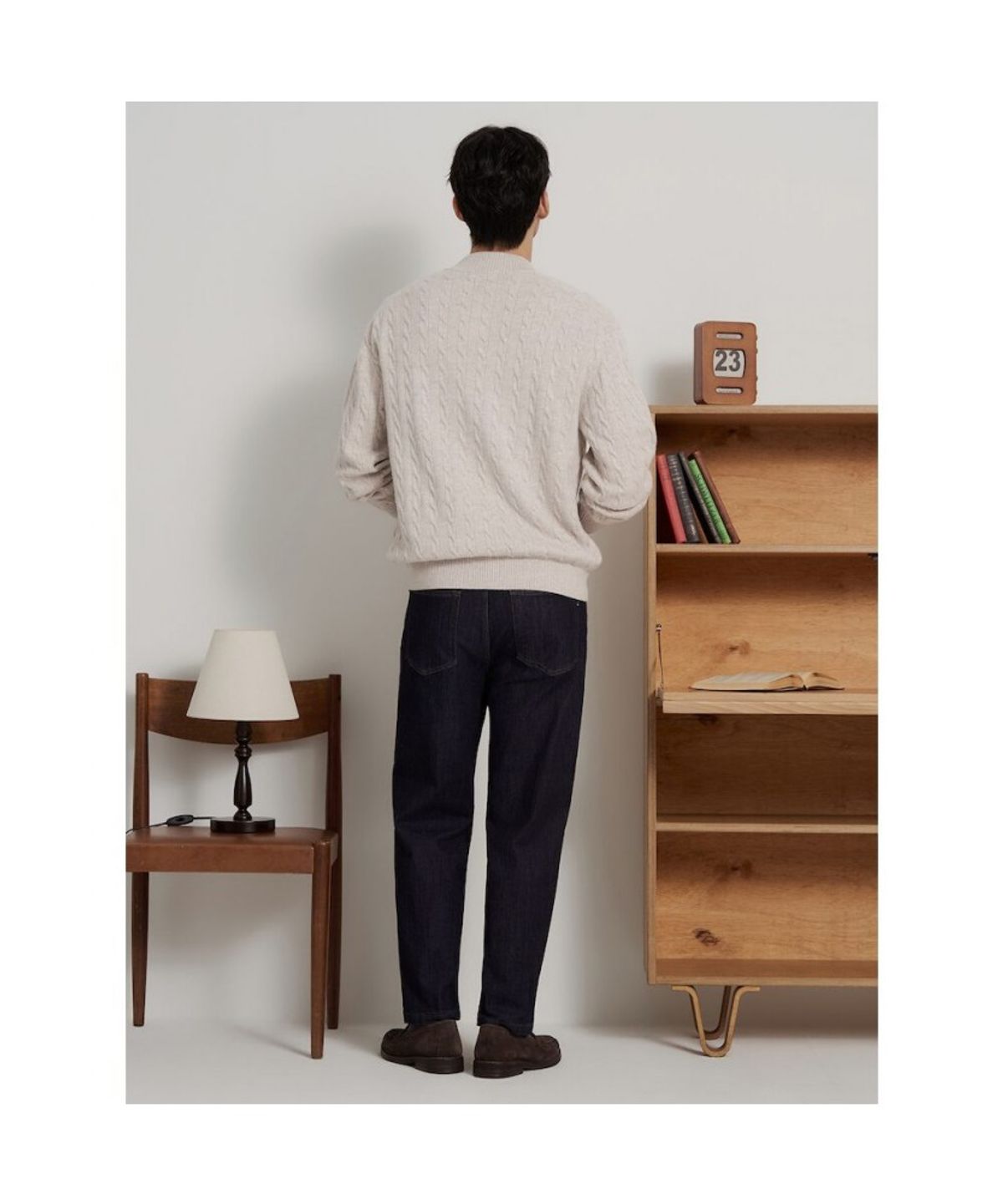 빈폴 멘(BEANPOLE MEN) [Essential] 케이블 쿼터집 니트  베이지
