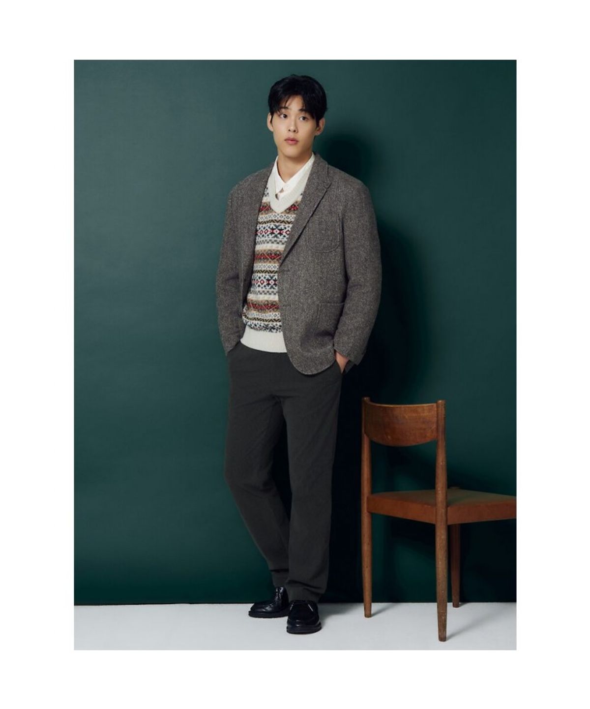 빈폴 멘(BEANPOLE MEN) 로바트 트위드 헤링본 재킷  브라운