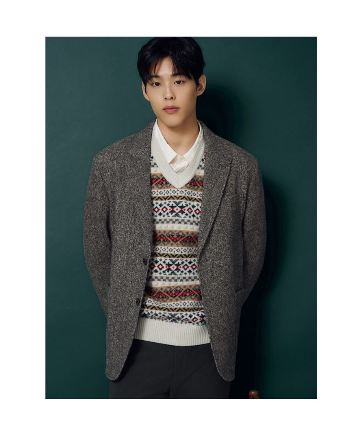 빈폴 멘(BEANPOLE MEN) 로바트 트위드 헤링본 재킷  브라운