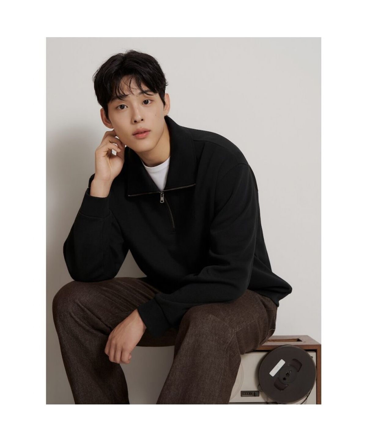 빈폴 멘(BEANPOLE MEN) [Essential] 이중직 쿼터집 티셔츠  블랙