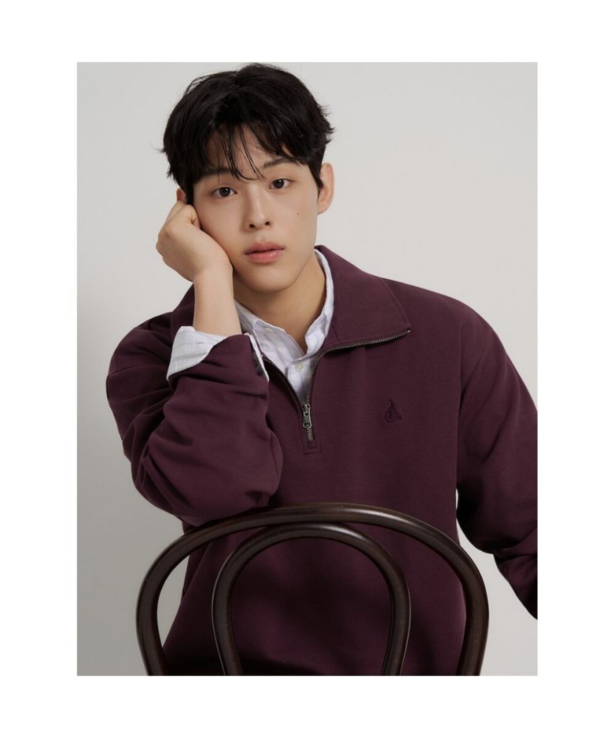 빈폴 멘(BEANPOLE MEN) [Essential] 이중직 쿼터집 티셔츠  와인