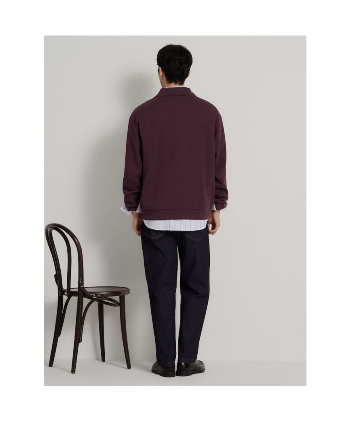 빈폴 멘(BEANPOLE MEN) [Essential] 이중직 쿼터집 티셔츠  와인