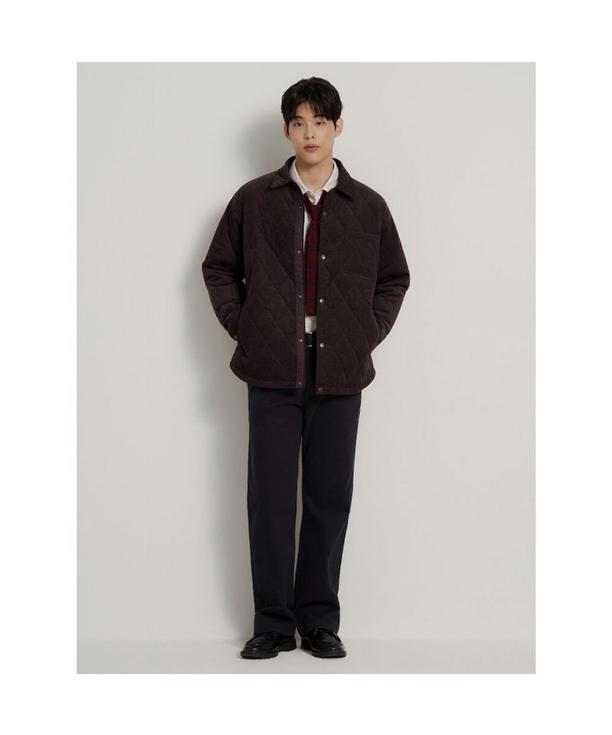 빈폴 멘(BEANPOLE MEN) 코듀로이 퀼팅 패딩 셔츠  브라운