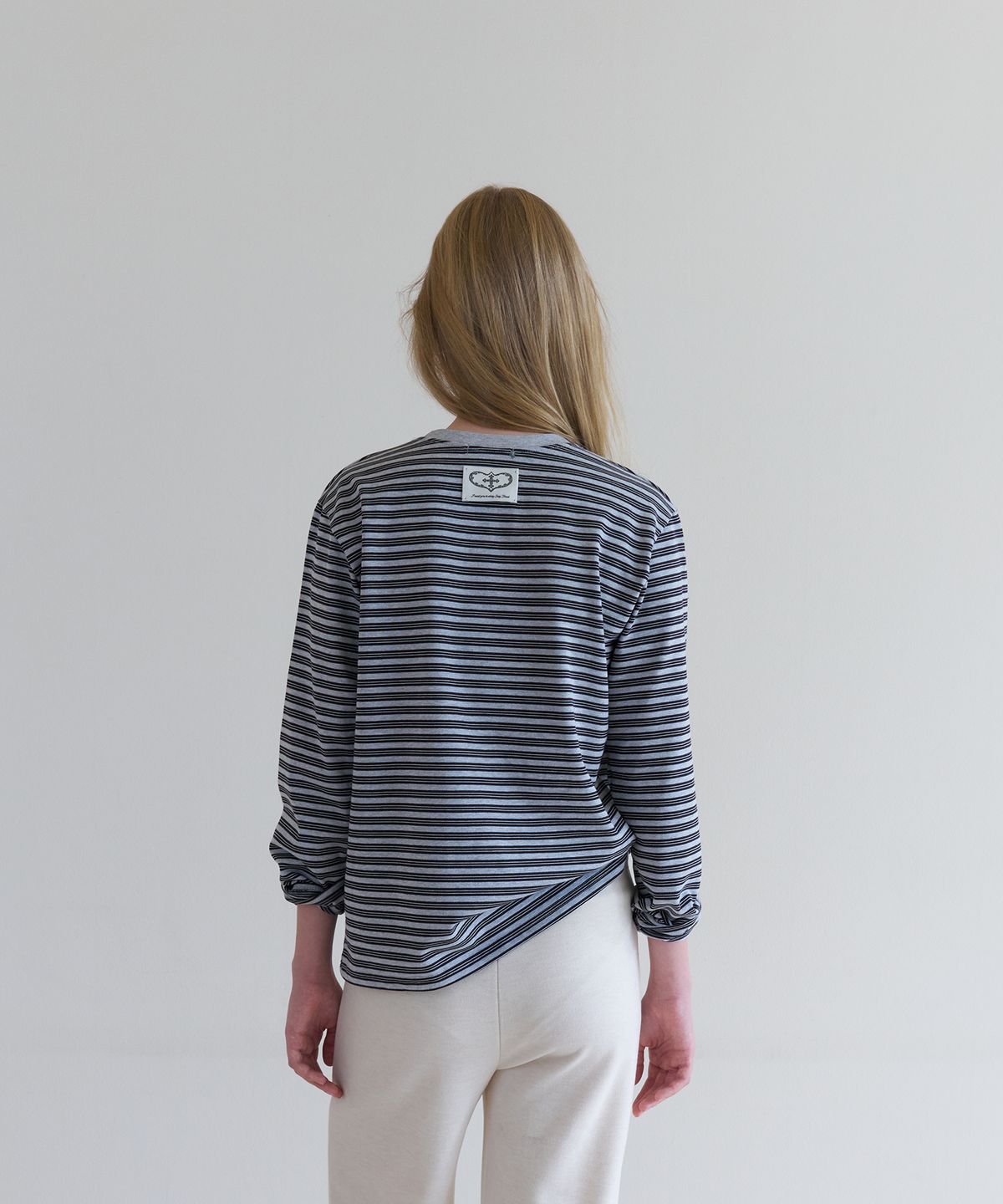 톤드(TONED) Pippin stripe t-shirt (grey)