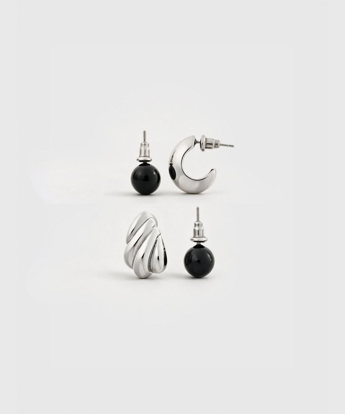 룩캐스트(LOOKAST) 아이코닉 이어링 세트_실버 / ICONIC EARRING SET_SILVER