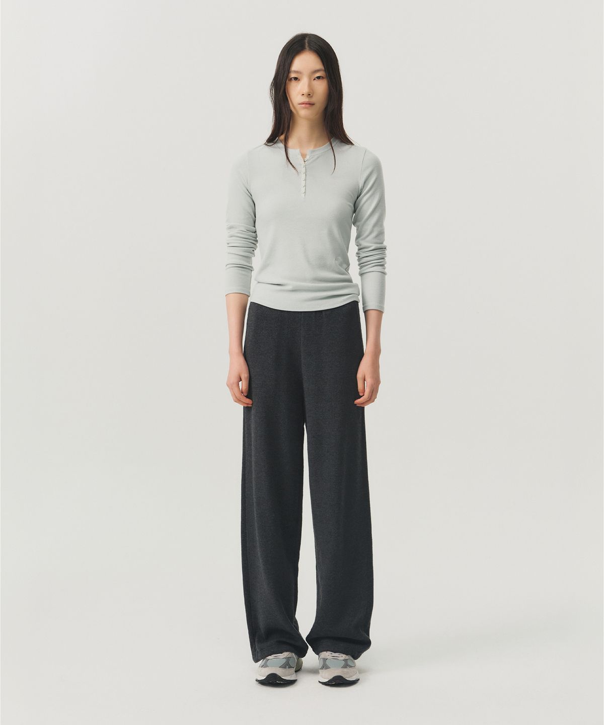 룩캐스트(LOOKAST) 울 이지 니트 조거 팬츠_차콜 그레이 / WOOL EASY KNIT JOGGER PANTS_CHARCOAL GREY