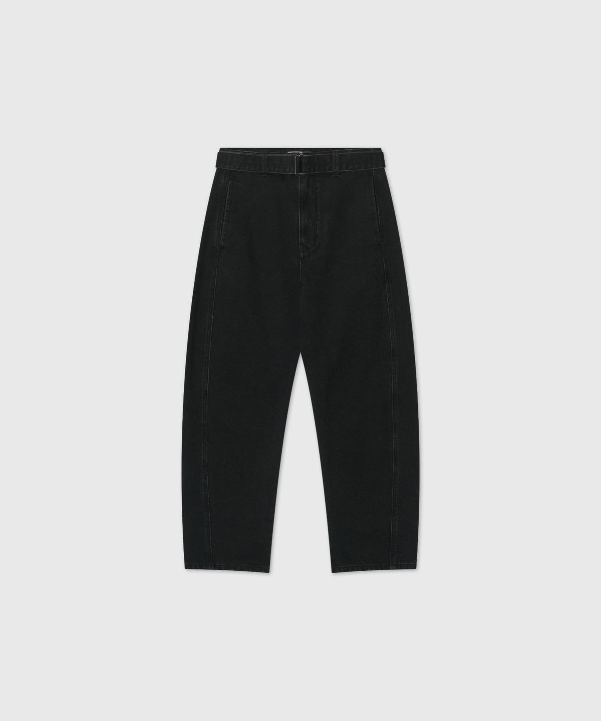 룩캐스트(LOOKAST) 코튼 트위스티드 벨티드 팬츠_블랙 / COTTON TWISTED BELTED PANTS_BLACK