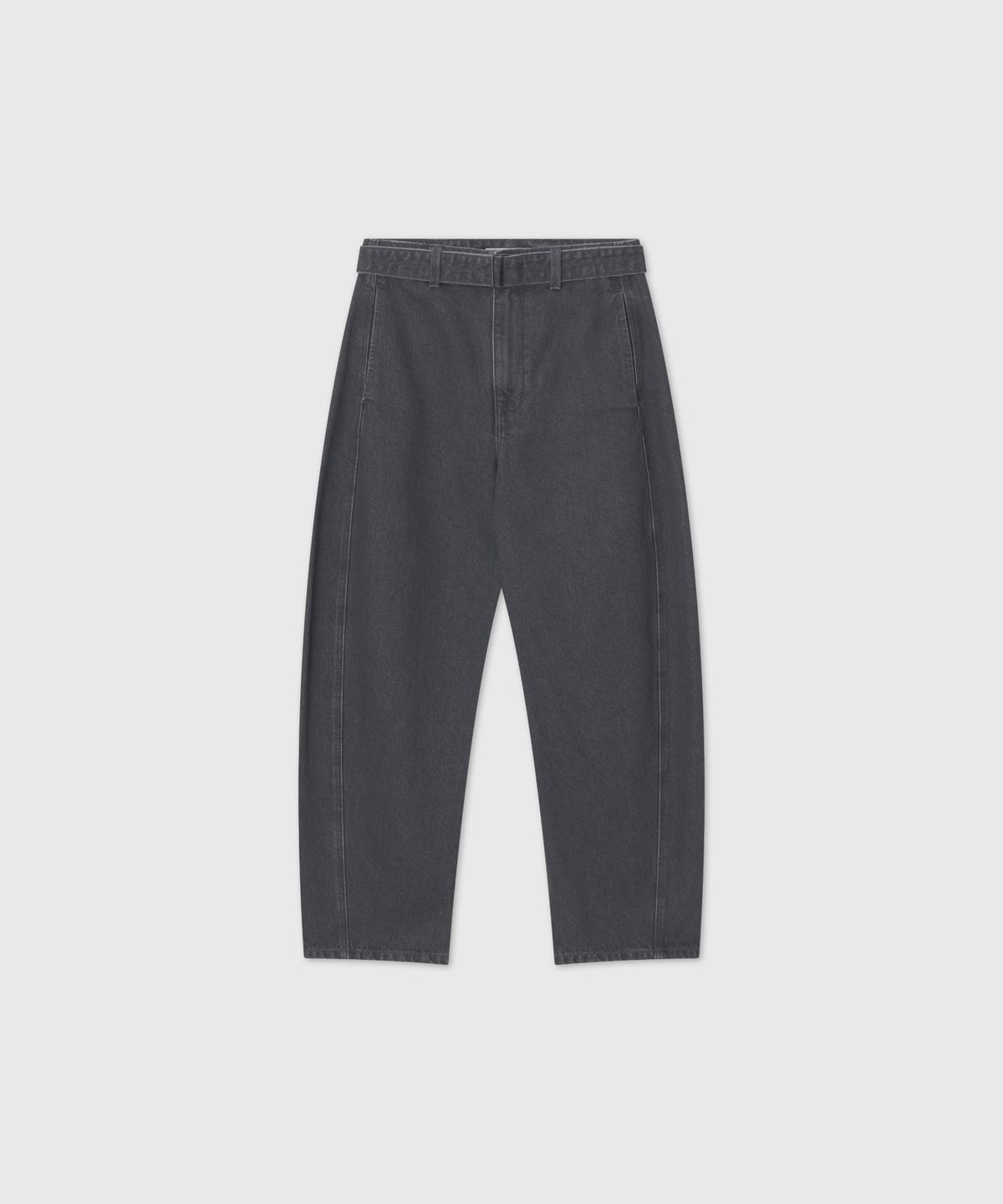 룩캐스트(LOOKAST) 코튼 트위스티드 벨티드 팬츠_그레이 / COTTON TWISTED BELTED PANTS_GREY