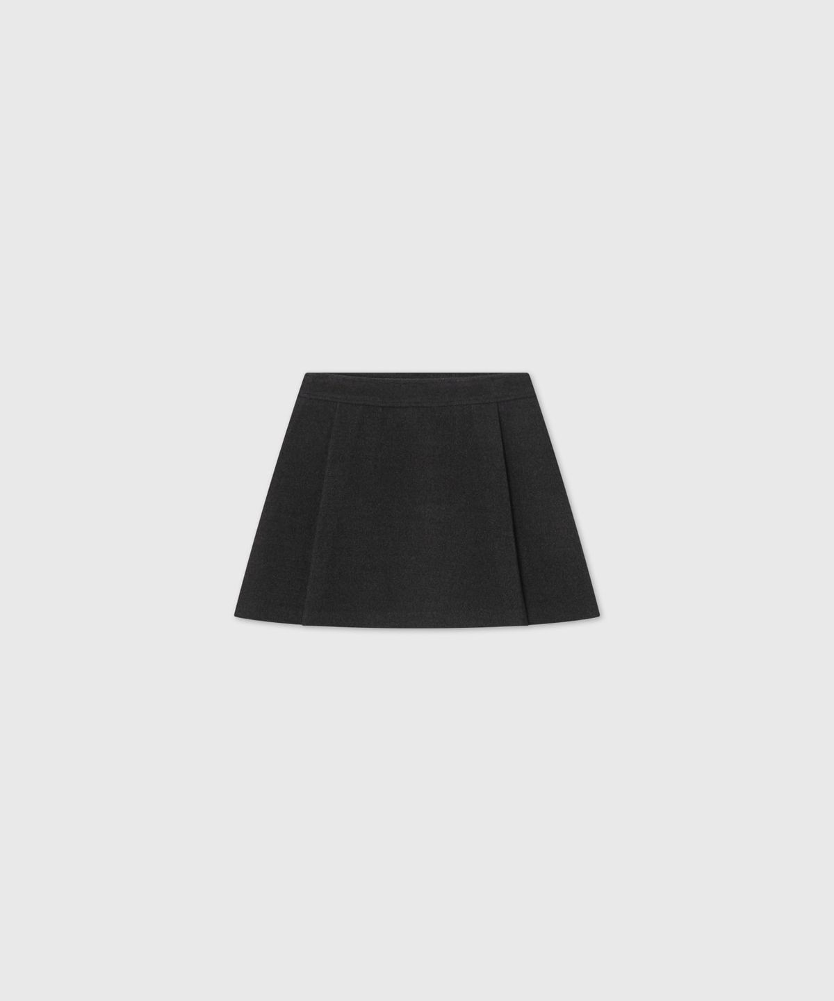 룩캐스트(LOOKAST) 텐셀 블렌드 A라인 미니 스커트_차콜 / TENCEL BLEND A-LINE MINI SKIRT_CHARCOAL