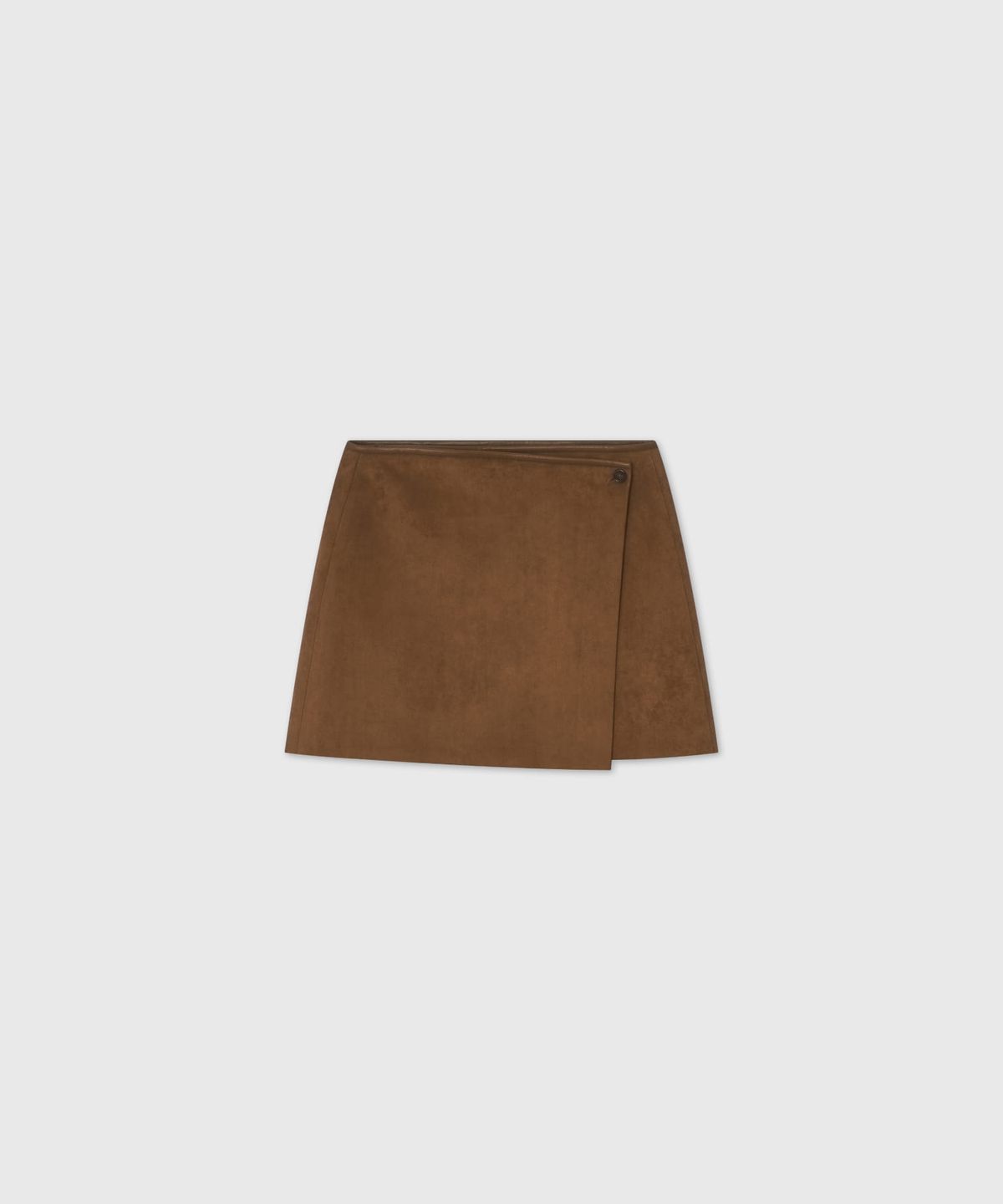 룩캐스트(LOOKAST) 스웨이드 A라인 랩 미니 스커트 / SUEDE A-LINE WRAP MINI SKIRT_2colors