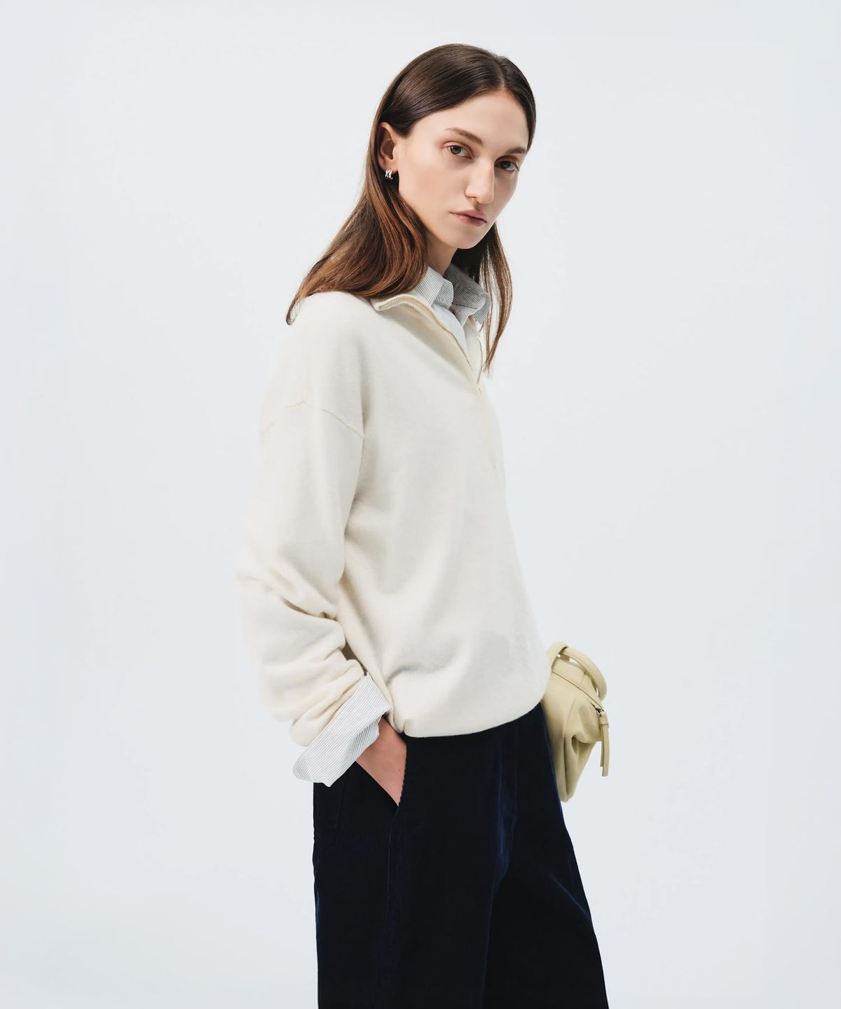 룩캐스트(LOOKAST) 캐시미어 울 하프 집업 니트 / CASHMERE WOOL HALF ZIP UP KNIT_3colors