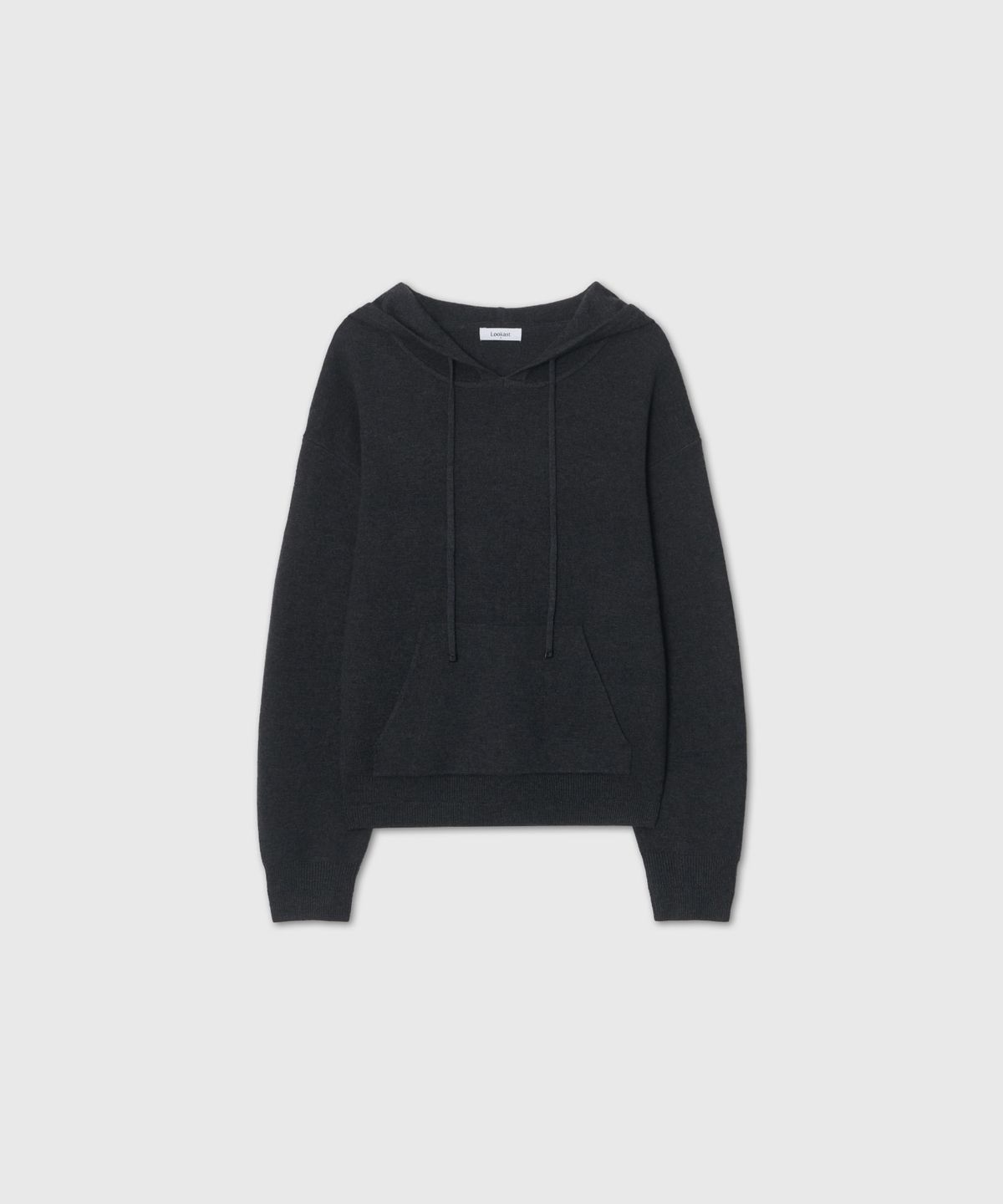 룩캐스트(LOOKAST) 울 이지 후디 니트_차콜 그레이 / WOOL EASY HOODIE KNIT_CHARCOAL GREY