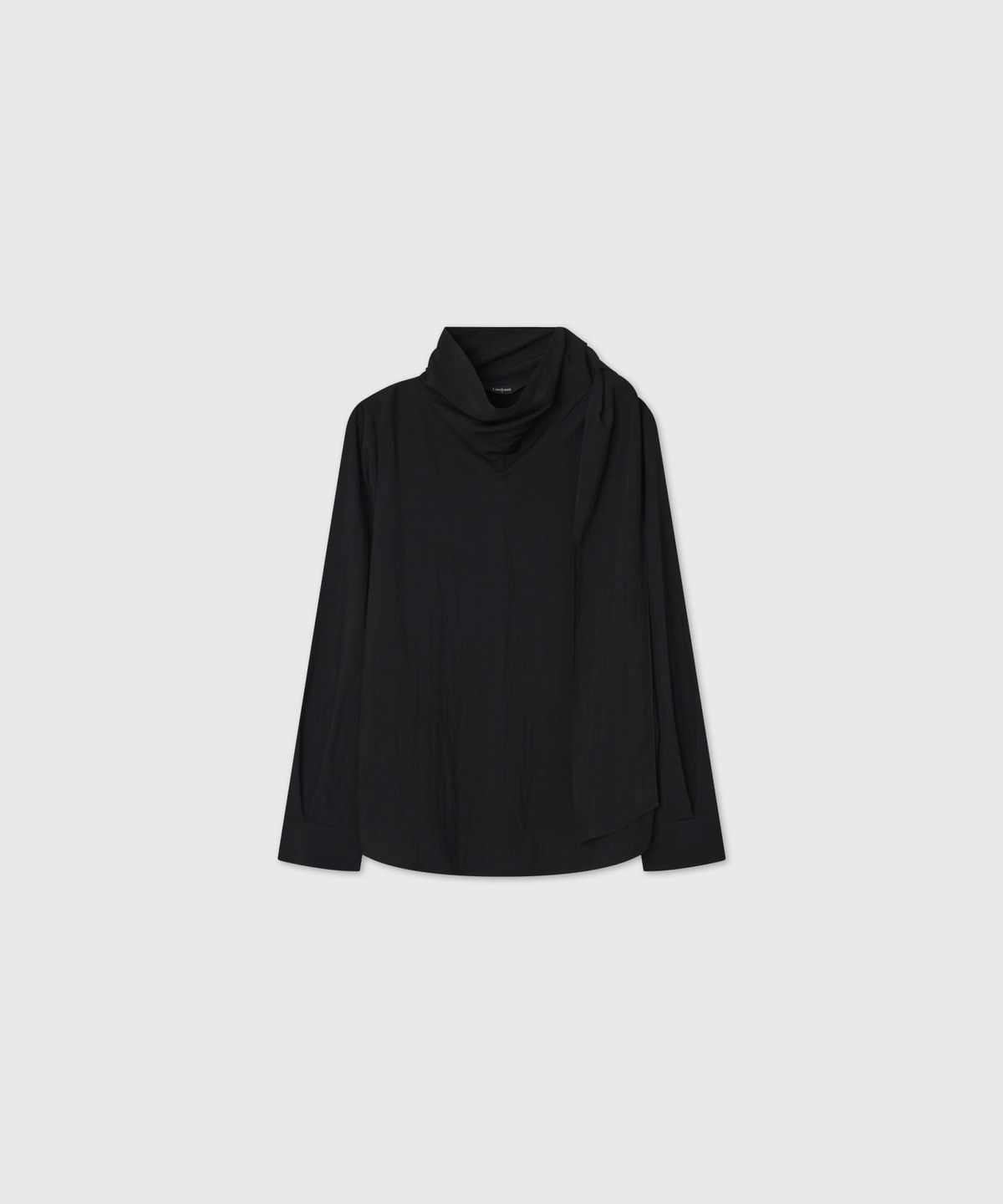 룩캐스트(LOOKAST) 스카프 카울 넥 블라우스_블랙 / SCARF COWL NECK BLOUSE_BLACK