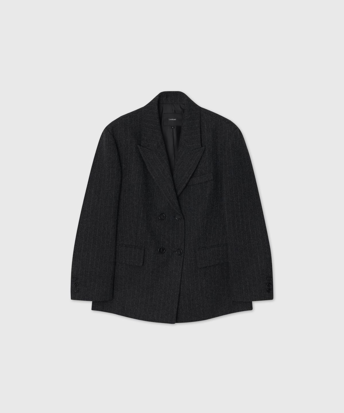룩캐스트(LOOKAST) 울 피크드 라펠 더블 재킷 / WOOL PEAKED LAPEL DOUBLE JACKET_2colors