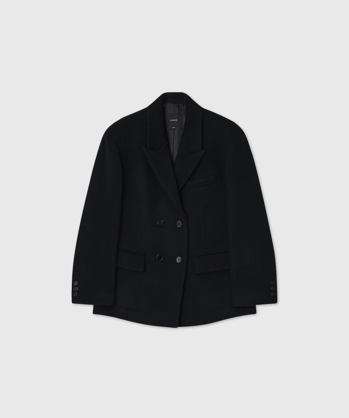 룩캐스트(LOOKAST) 울 피크드 라펠 더블 재킷 / WOOL PEAKED LAPEL DOUBLE JACKET_2colors