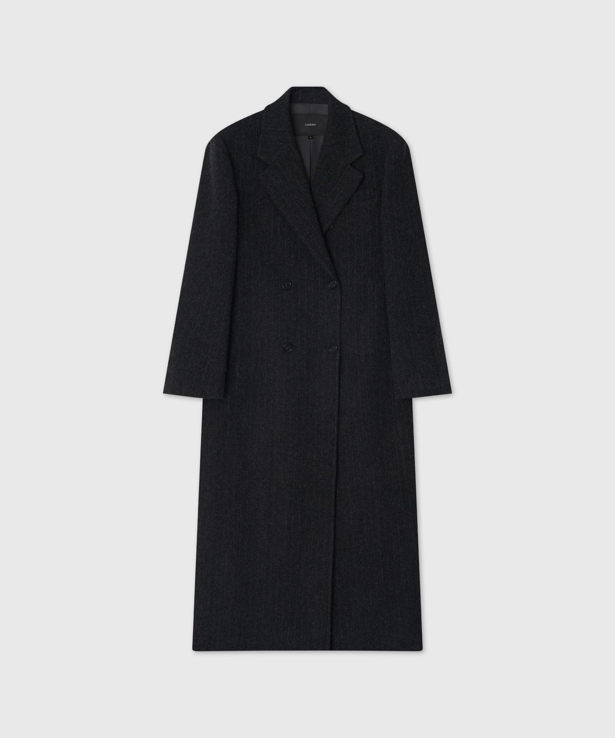 룩캐스트(LOOKAST) 울 테일러드 세미 더블 롱 코트 / WOOL TAILORED SEMI DOUBLE LONG COAT_2colors