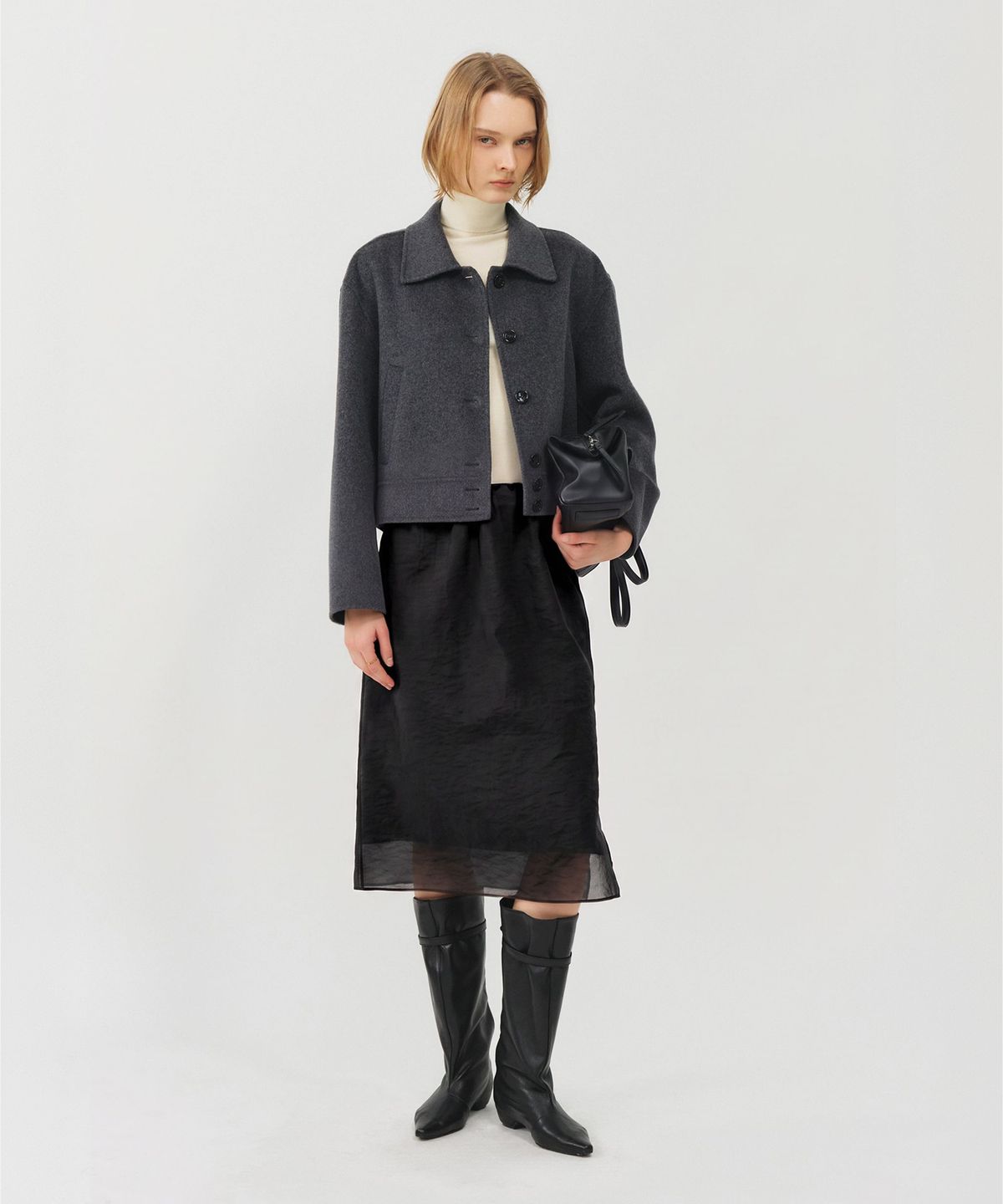 룩캐스트(LOOKAST) 울 핸드메이드 블루종 재킷_차콜 / WOOL HANDMADE BLOUSON JACKET_CHARCOAL
