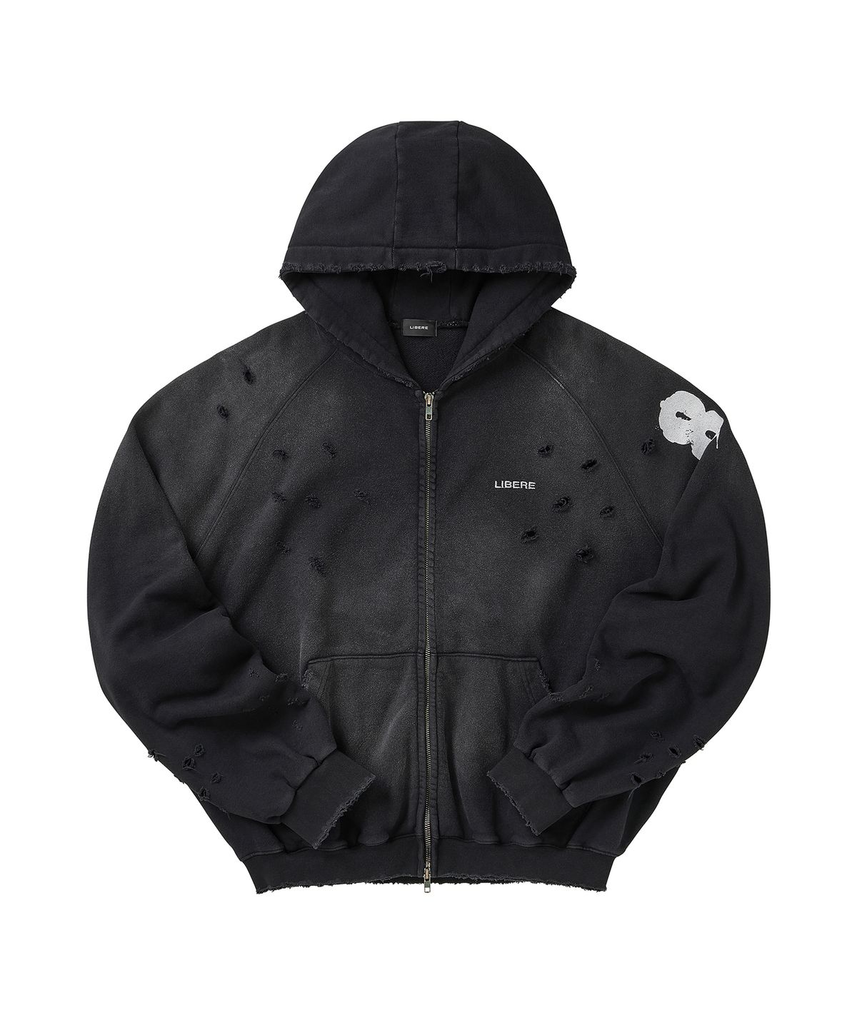 리베레(LIBERE) DOUBLE EIGHT SNAKE ZIP HOODIE / BLACK