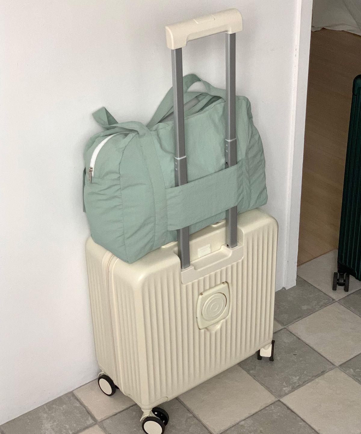 올리베(OLIVET) Archive multi boston bag (mint)_캐리어 여행 서브백 보스턴백