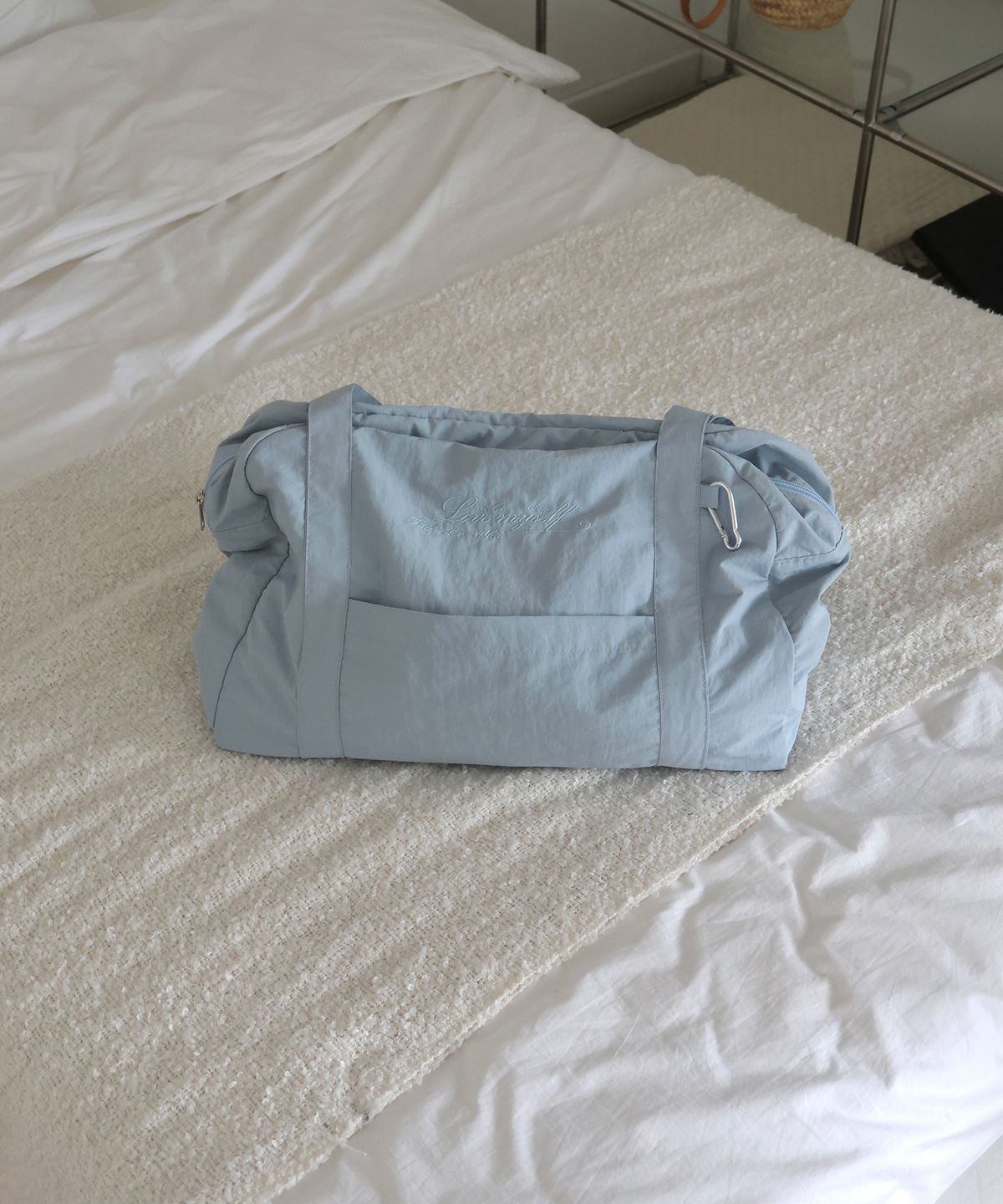 올리베(OLIVET) Archive multi boston bag (blue)_캐리어 여행 서브백 보스턴백