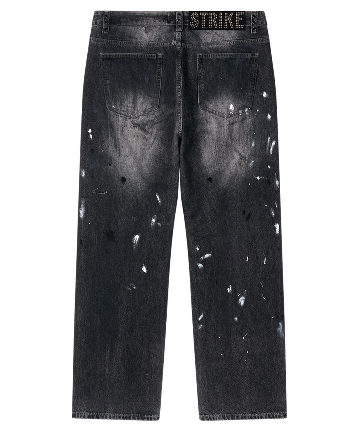 스트라이크(STRIKE) Atelier Faded Paint Eyelet Jeans (BLACK)