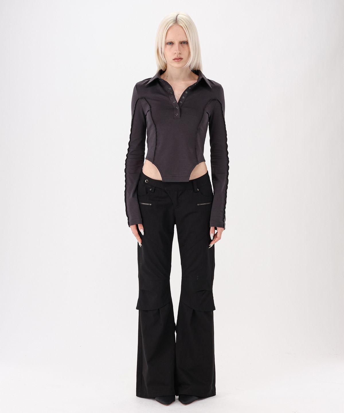 녹타브(NOCTAVE) Cut-out Layered Pants