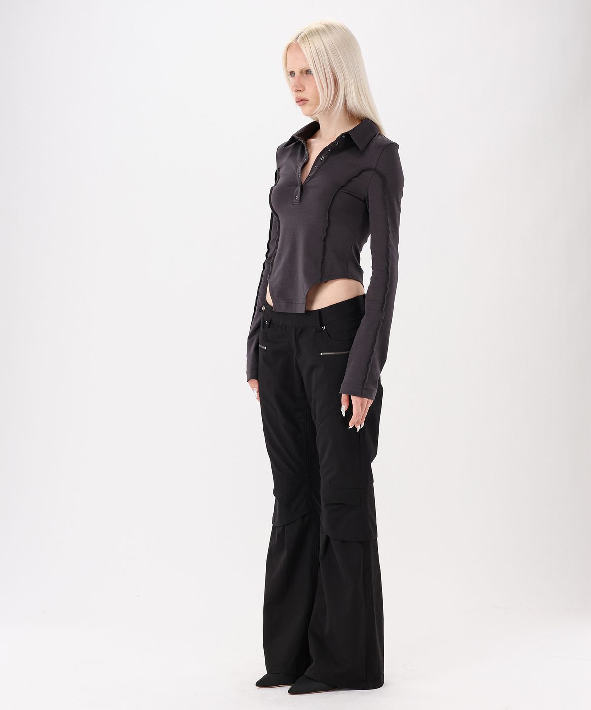 녹타브(NOCTAVE) Cut-out Layered Pants