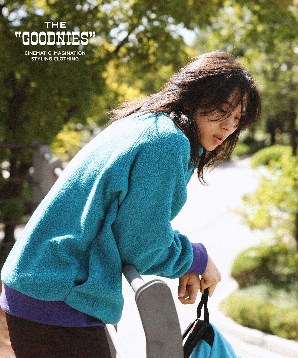 굿니스(GOODNIES) Beautiful Life. Fleece Half-Zip. Emerald Green