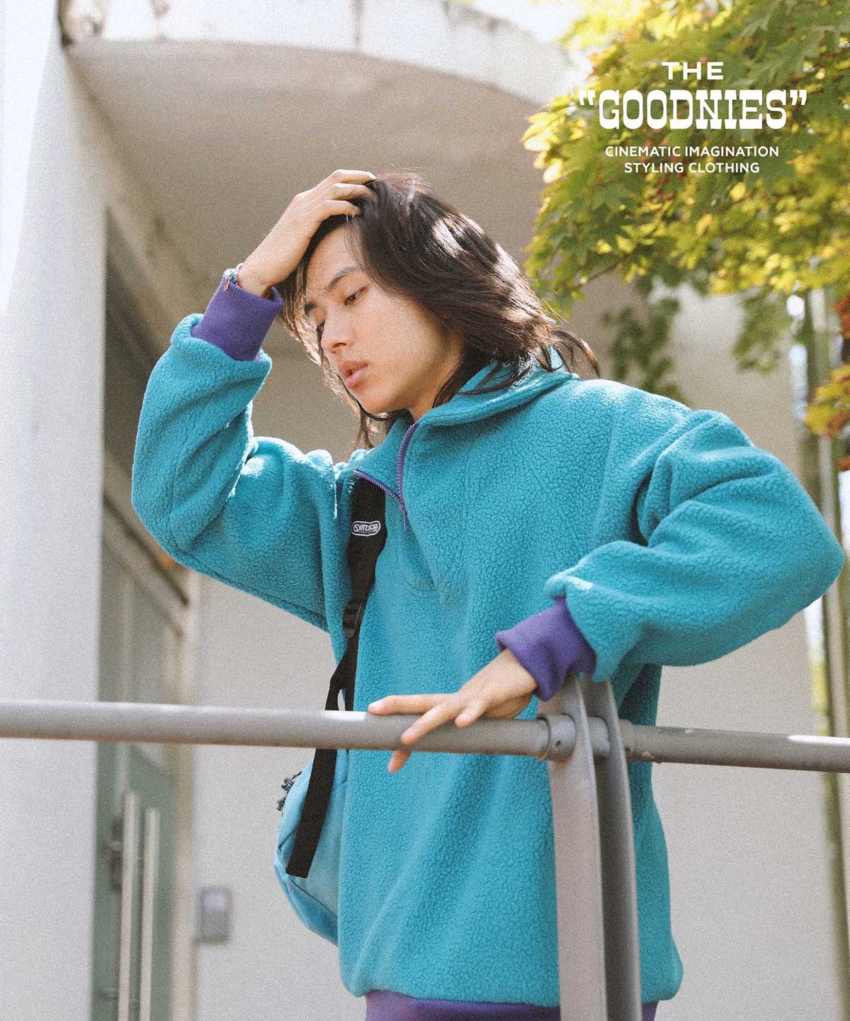 굿니스(GOODNIES) Beautiful Life. Fleece Half-Zip. Emerald Green