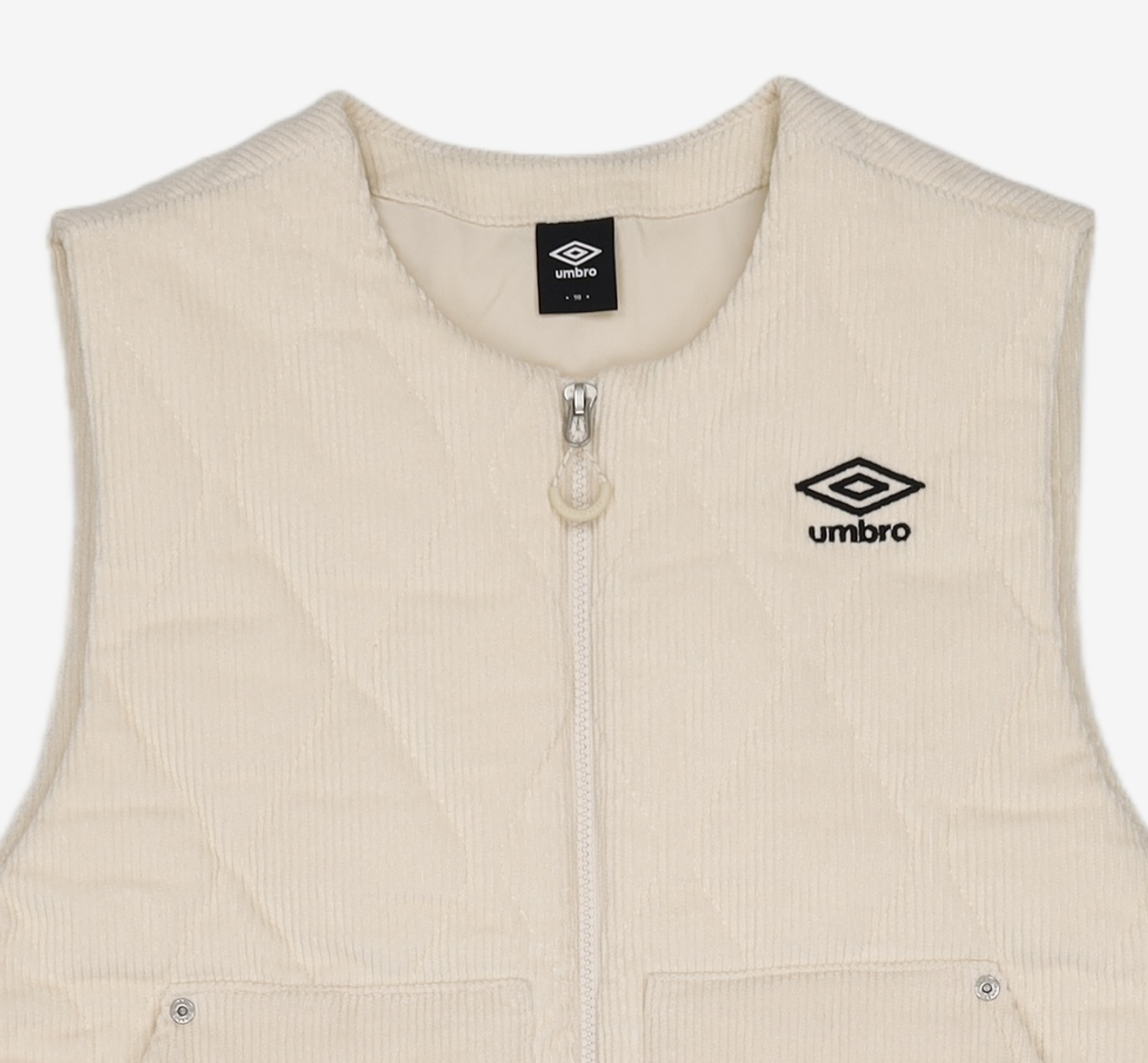 엄브로(UMBRO) 코듀로이 퀼팅 패딩 베스트 베이지(UO421CPVN4) S