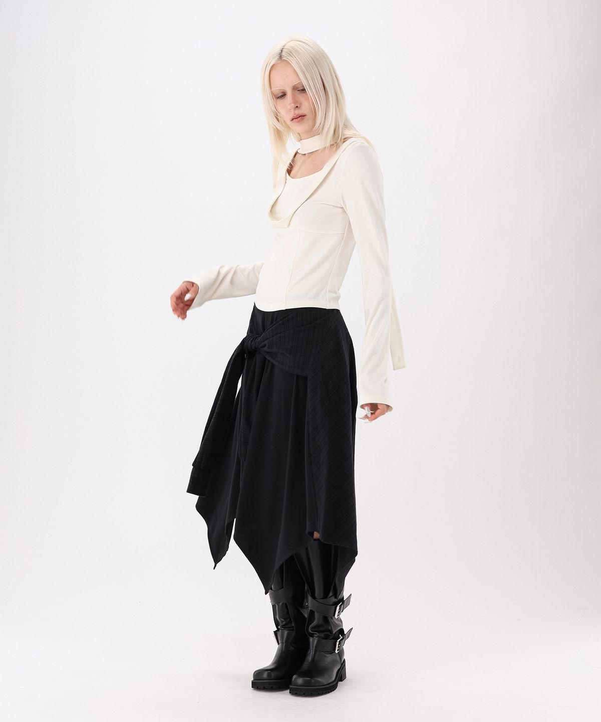 녹타브(NOCTAVE) Knot Draped Skirt