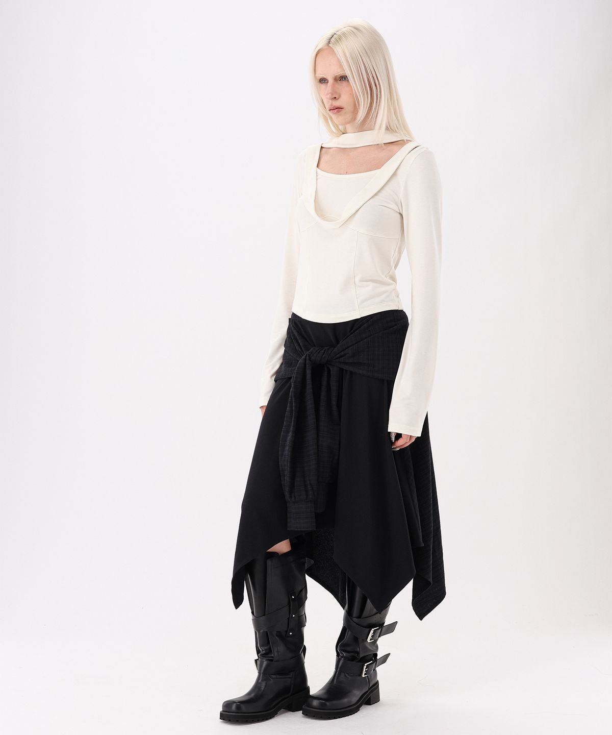 녹타브(NOCTAVE) Knot Draped Skirt