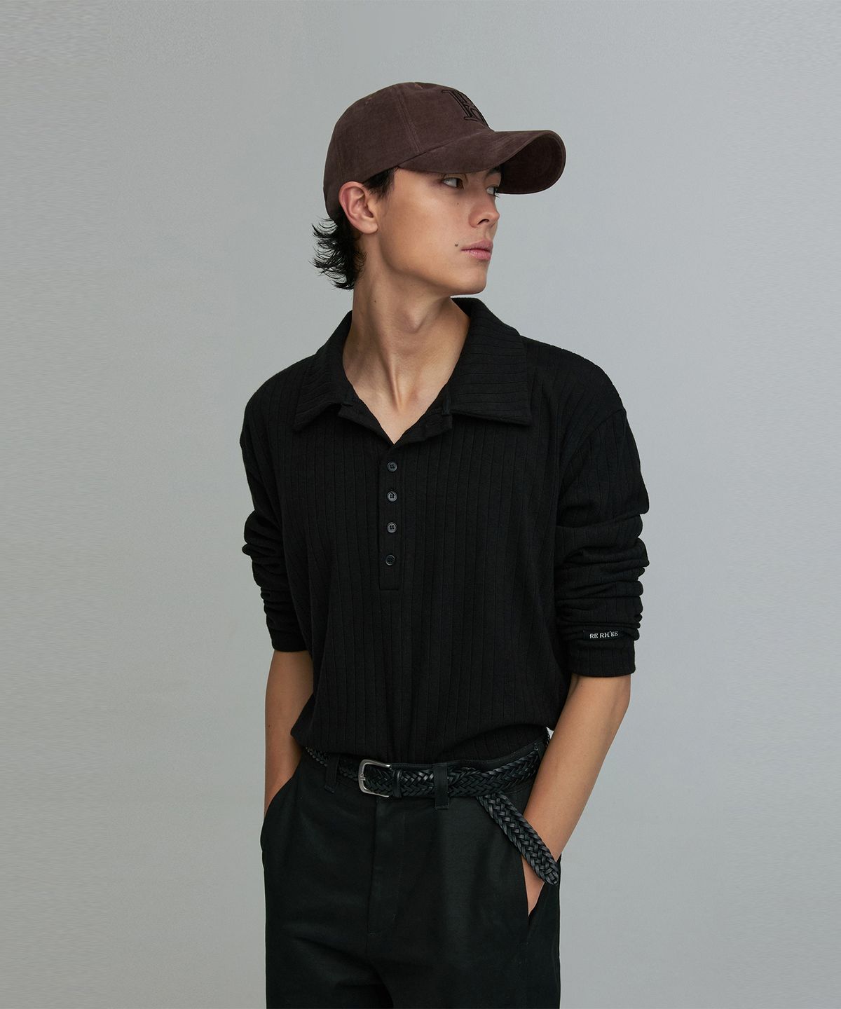 리이 맨(RERHEE MEN) LOGO BALL CAP COCOA BROWN