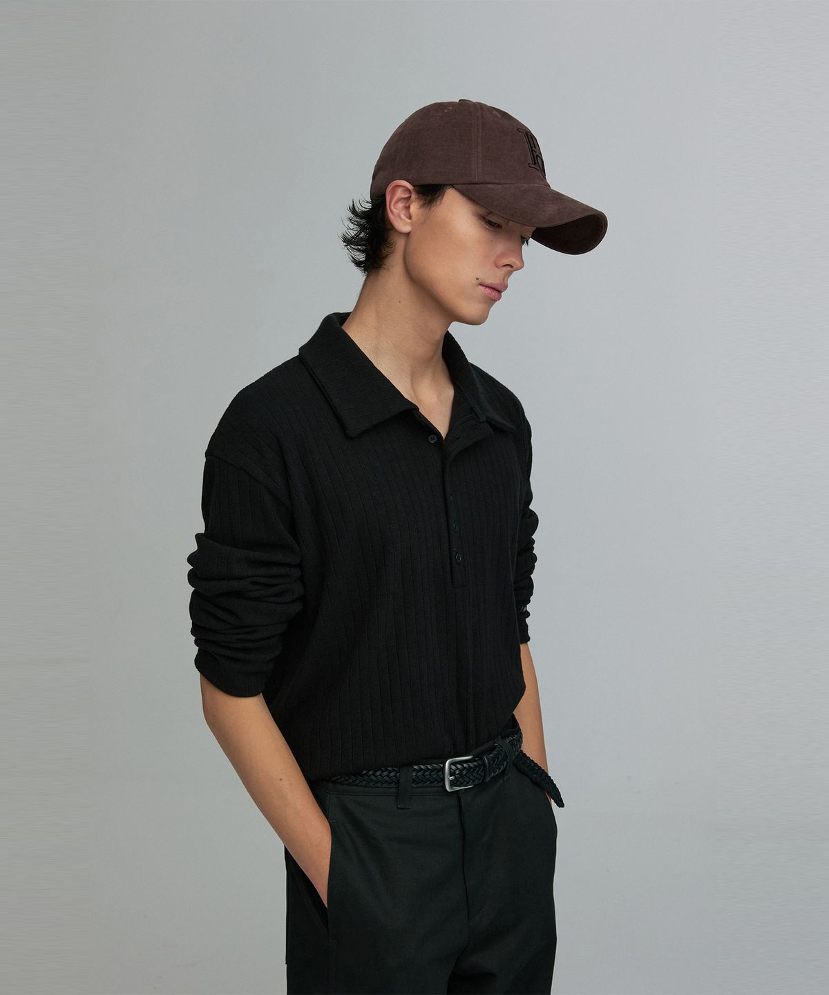 리이 맨(RERHEE MEN) LOGO BALL CAP COCOA BROWN