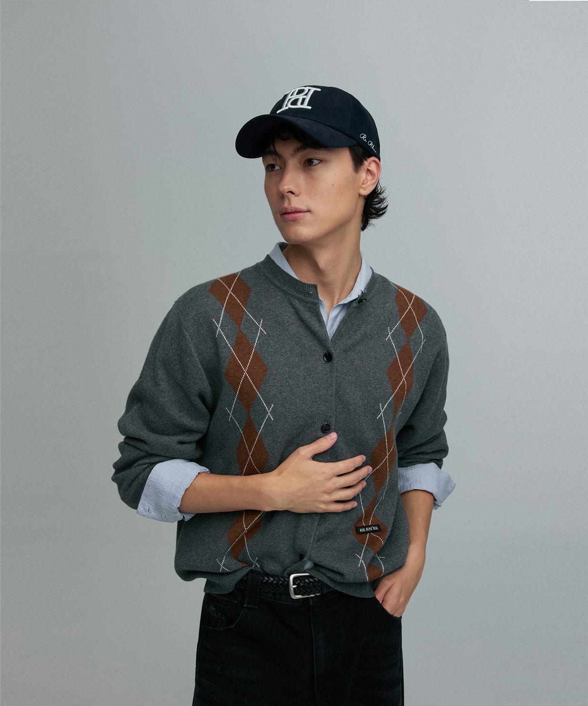 리이 맨(RERHEE MEN) LOGO BALL CAP NAVY