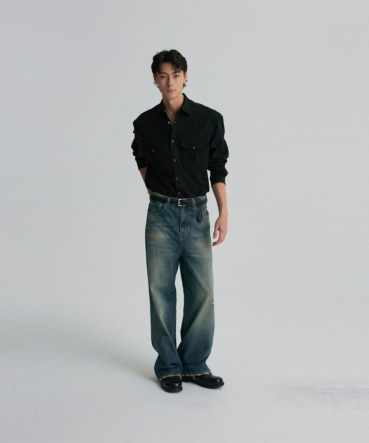 리이 맨(RERHEE MEN) WESTERN YOKE SNAP BUTTON SHIRT