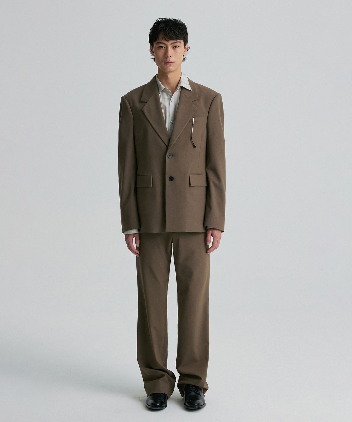 리이 맨(RERHEE MEN) STANDARD TAILORED BLAZER TAUPE BEIGE