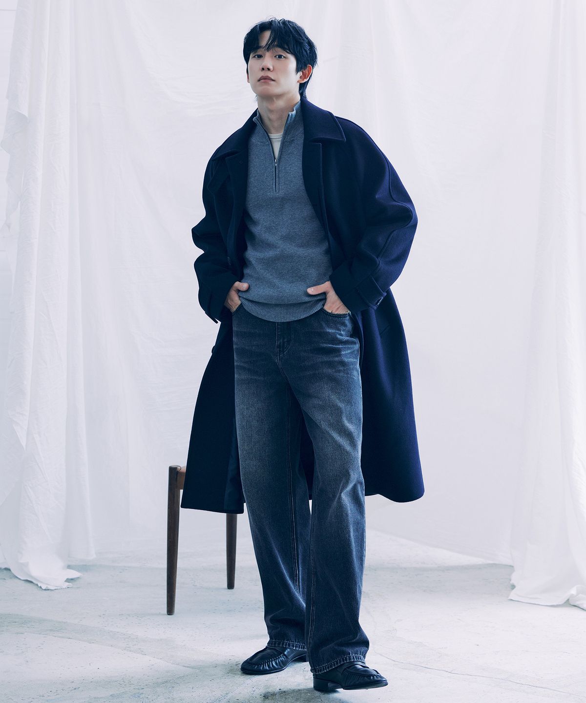 마인드브릿지(MINDBRIDGE) 두굿_[COUTURE]캐시미어 오버핏 발마칸 데일리 롱 코트 - 3color