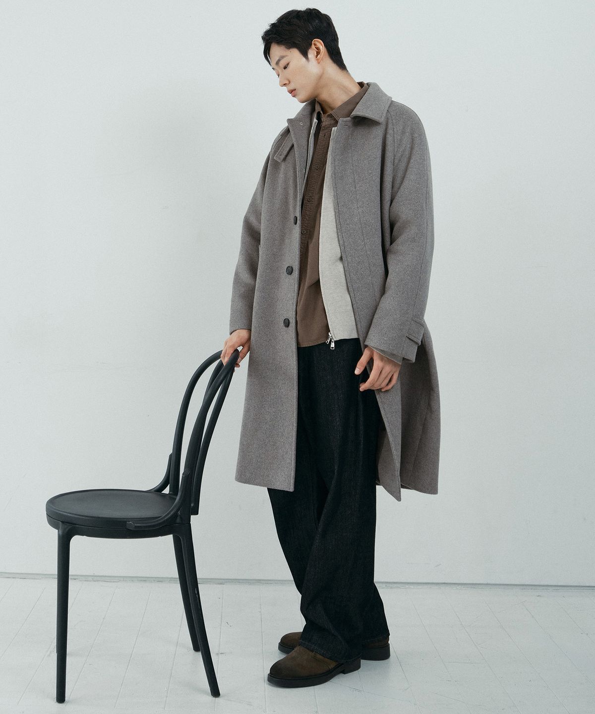 마인드브릿지(MINDBRIDGE) 두굿_[COUTURE]캐시미어 오버핏 발마칸 데일리 롱 코트 - 3color