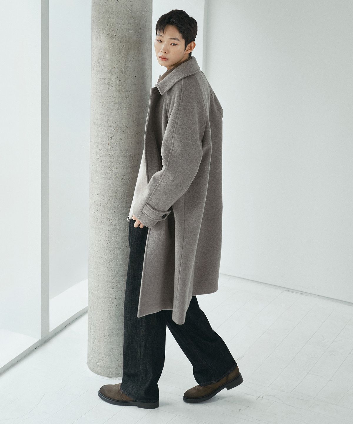 마인드브릿지(MINDBRIDGE) 두굿_[COUTURE]캐시미어 오버핏 발마칸 데일리 롱 코트 - 3color