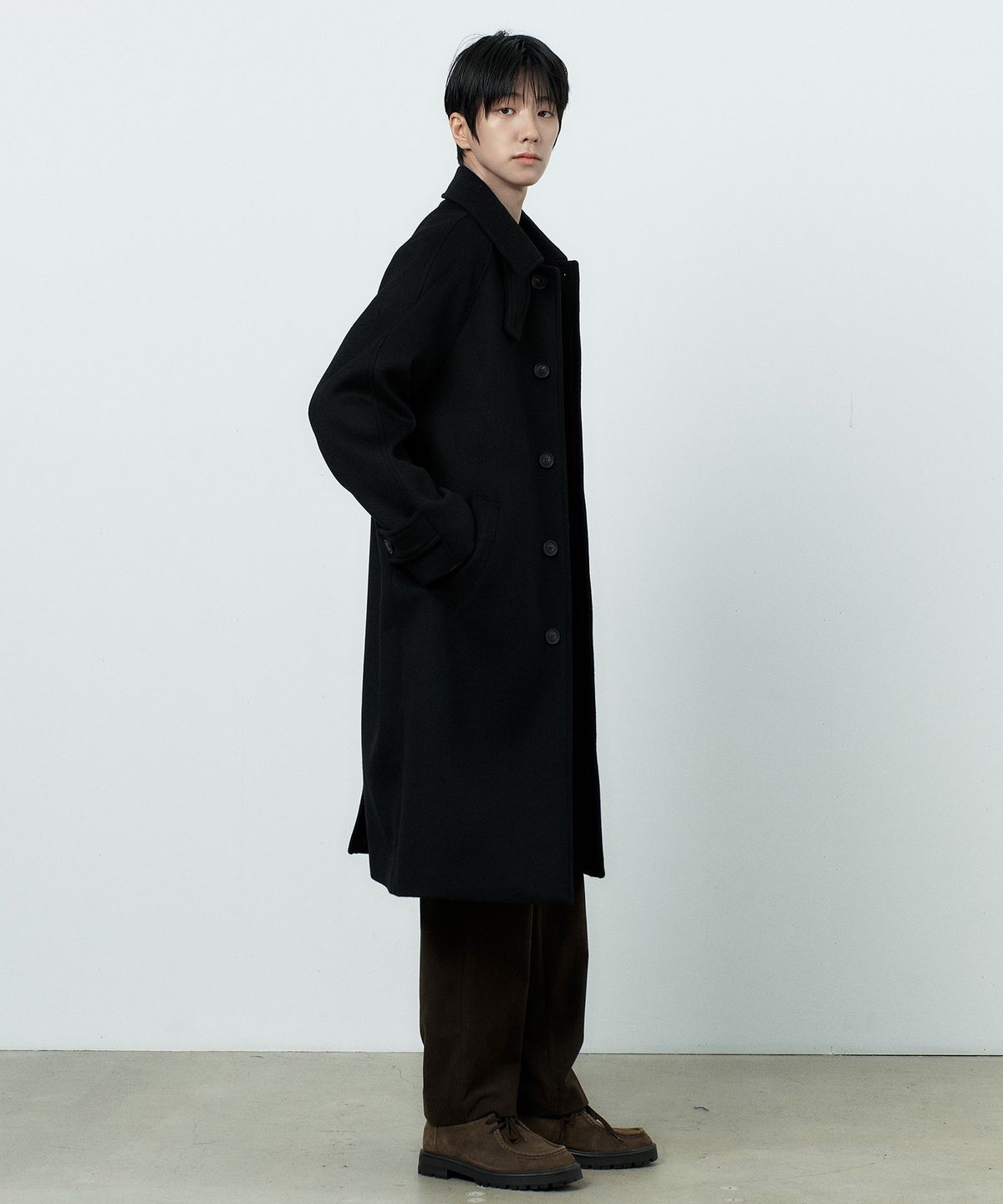 마인드브릿지(MINDBRIDGE) 두굿_[COUTURE]캐시미어 오버핏 발마칸 데일리 롱 코트 - 3color