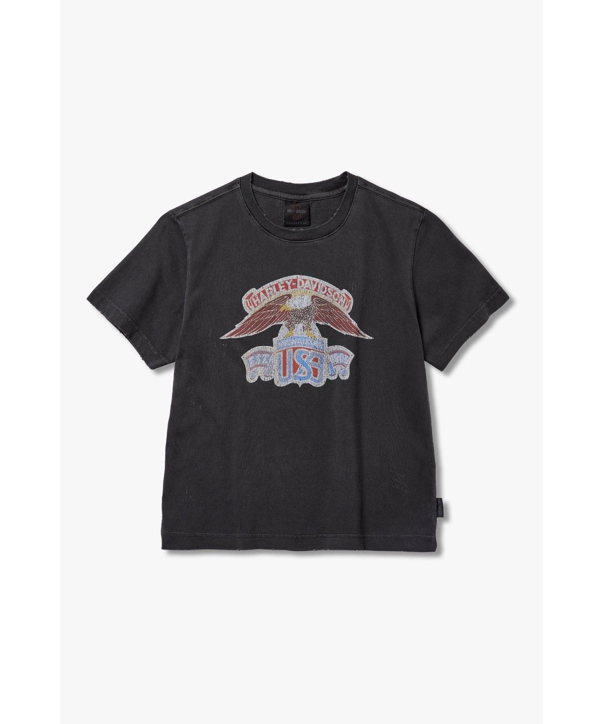 할리데이비슨 컬렉션스®(HARLEY-DAVIDSON COLLECTIONS®) [American Vintage] 여성 이글 피그먼트 크롭 티셔츠 챠콜 HH26311102