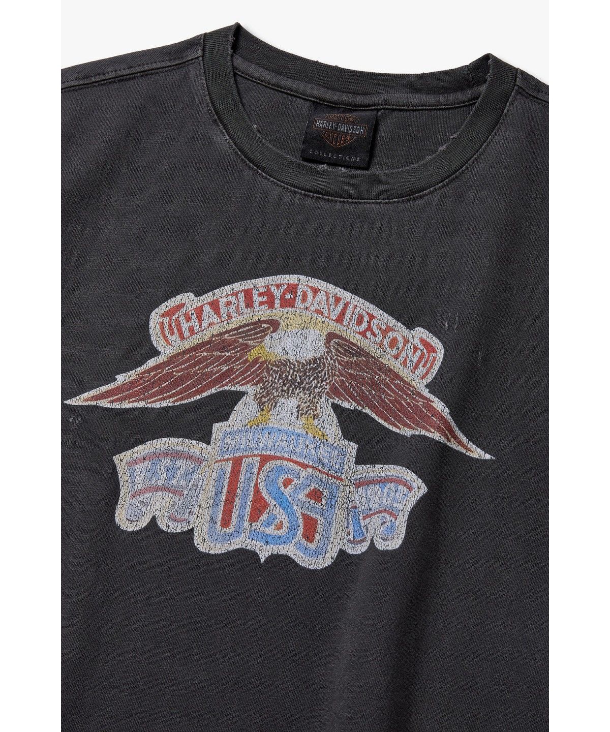 할리데이비슨 컬렉션스®(HARLEY-DAVIDSON COLLECTIONS®) [American Vintage] 여성 이글 피그먼트 크롭 티셔츠 챠콜 HH26311102