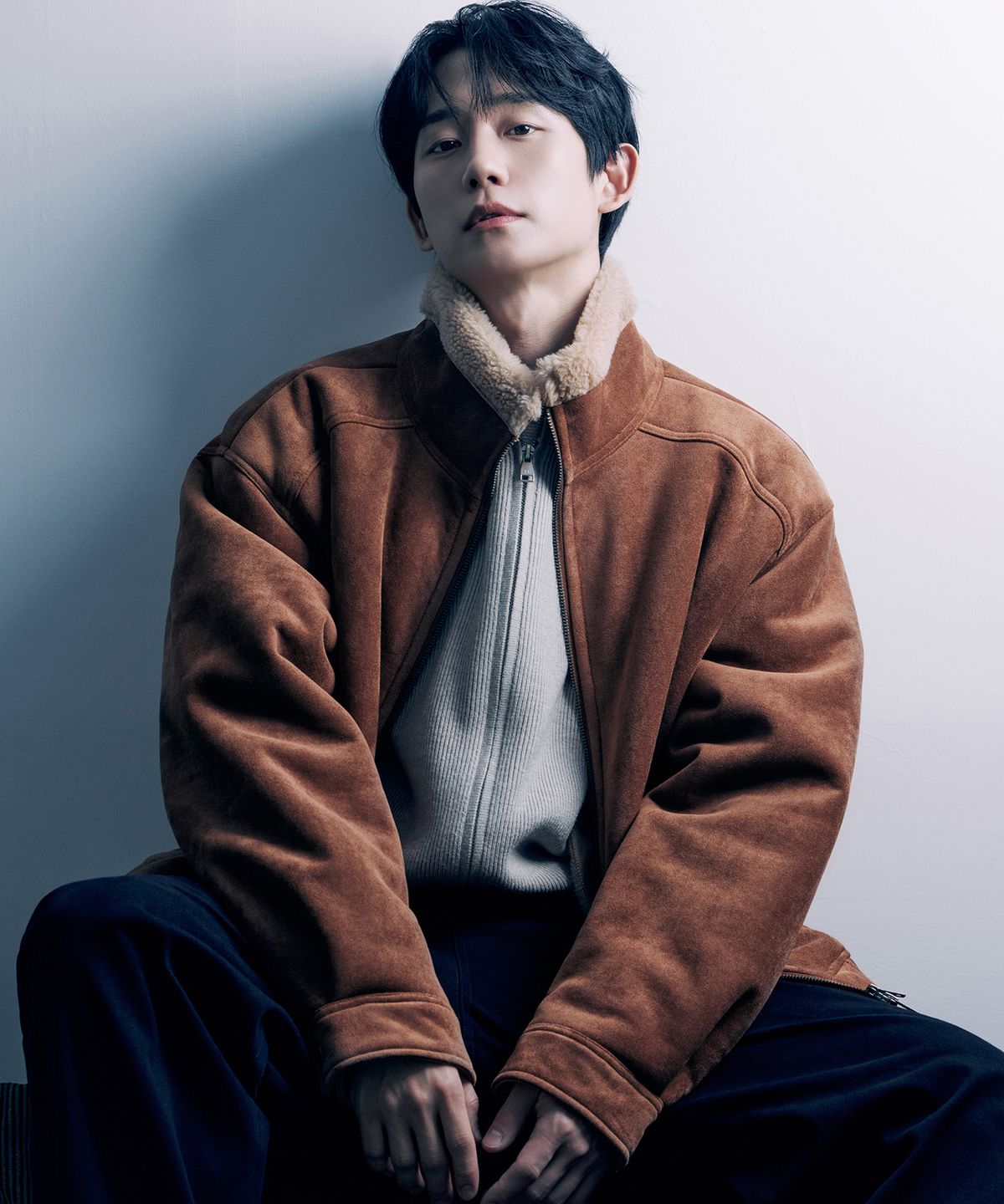 마인드브릿지(MINDBRIDGE) [COUTURE]스웨이드 안감 퍼 하이넥 무스탕