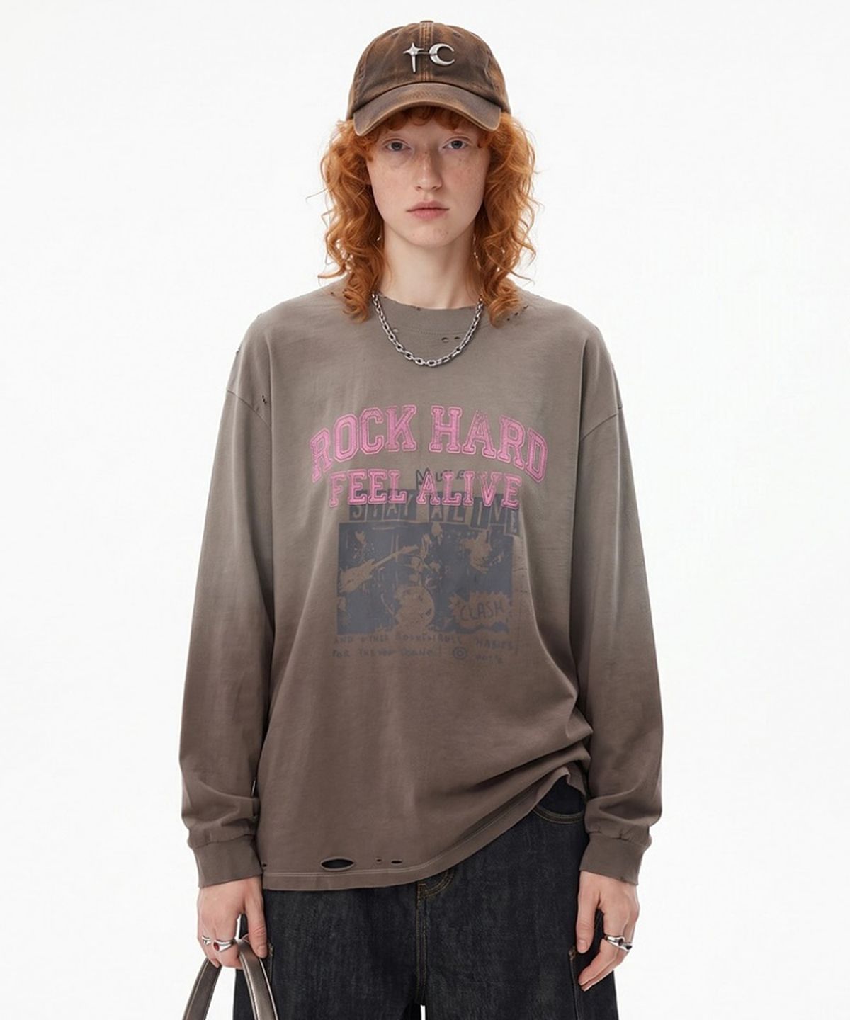버튼서울(BUTTON SEOUL) 락 하드 빈티지 롱슬리브 (2 COLOR)