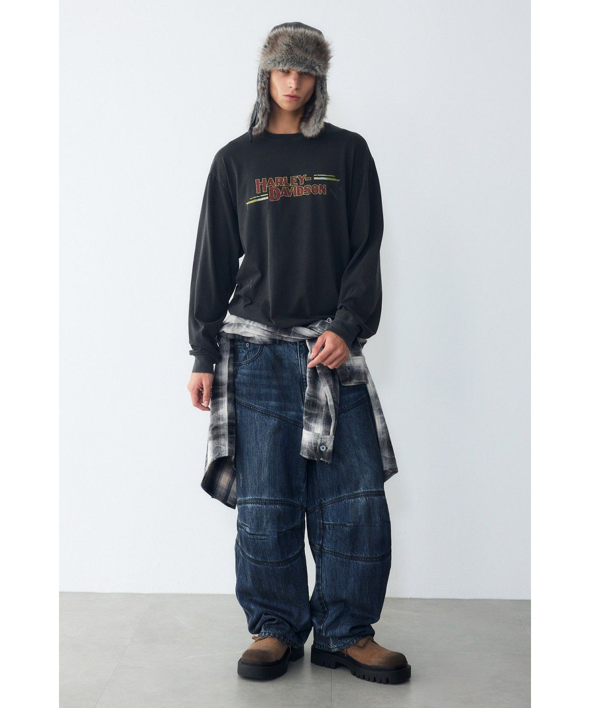 할리데이비슨 컬렉션스®(HARLEY-DAVIDSON COLLECTIONS®) [American Vintage] 아메리칸 투어 롱슬리브 티셔츠 챠콜 HH16311008