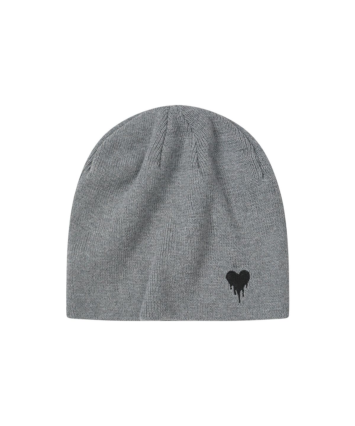 세컨모놀로그(SECONDMONO) Heart Symbol Knit Beanie [GRAY]_SEAC021GRAY