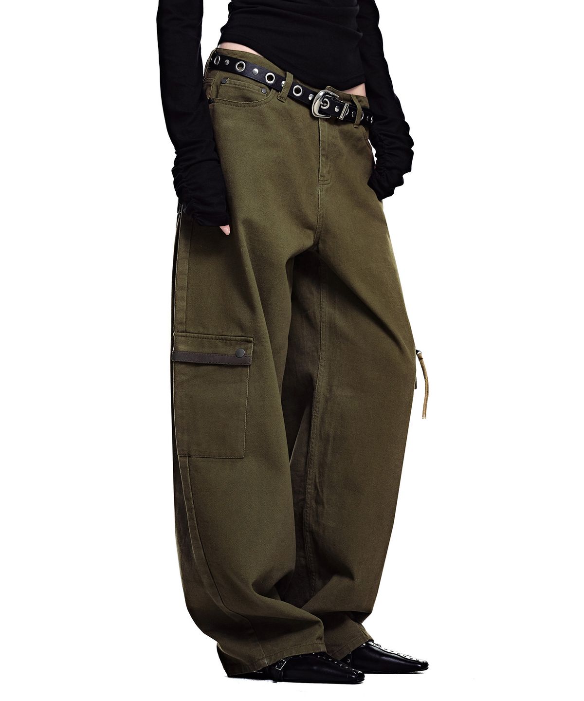 세컨모놀로그(SECONDMONO) Heart Graphic Balloon Pants [KHAKI]_SEWPT018KHAKI